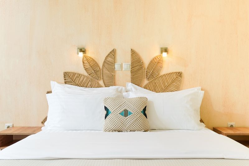 Woven leaf headboard detail
